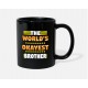 The World Okayest Brother Black Mugs